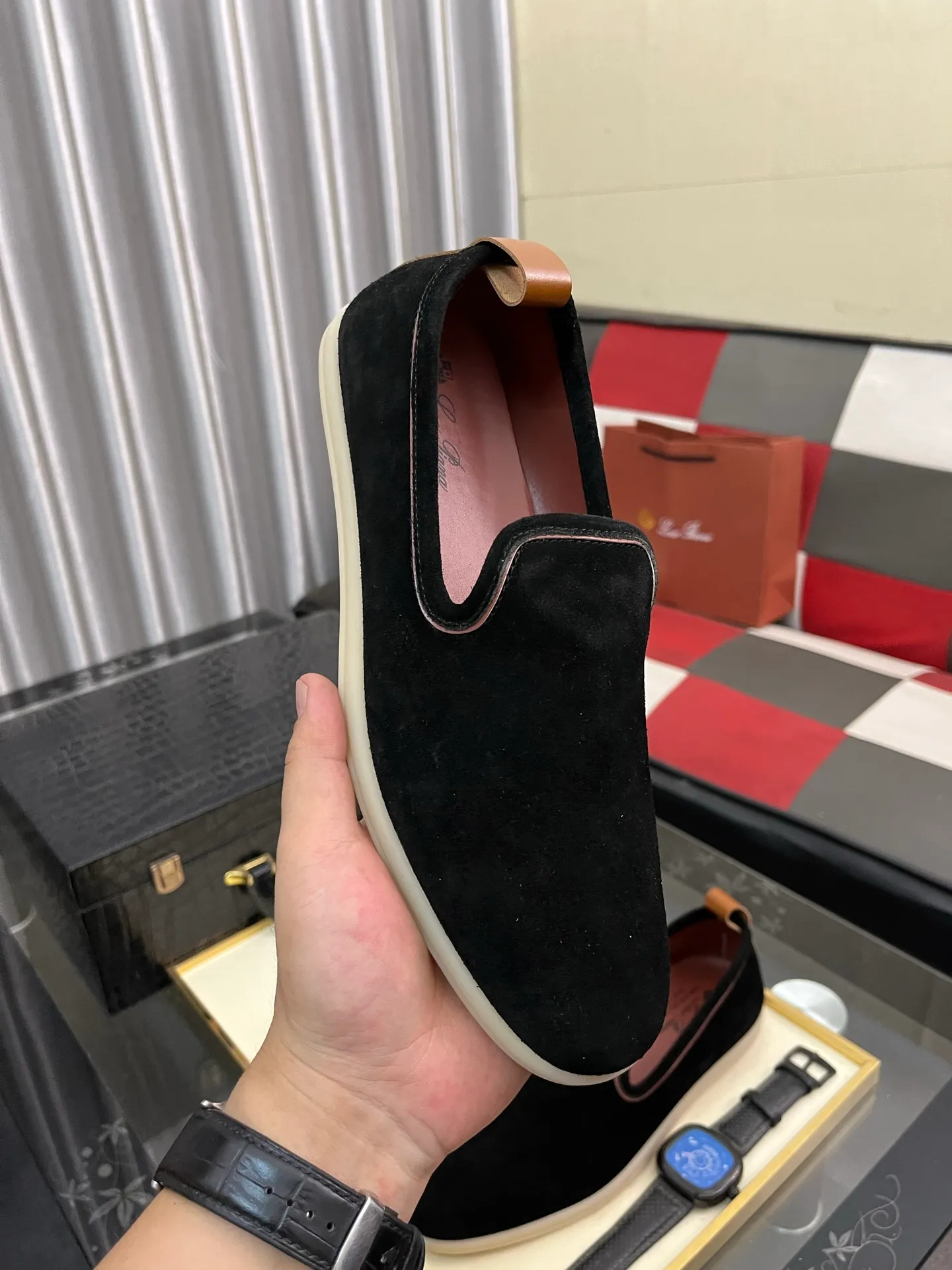 Men's men's shoes 💰420⌚️⌚️Loro*Piana pure original 2023 soft and comfortable LP deerskin flat casual star same style slip-on Loft men's shoes size 38-44
